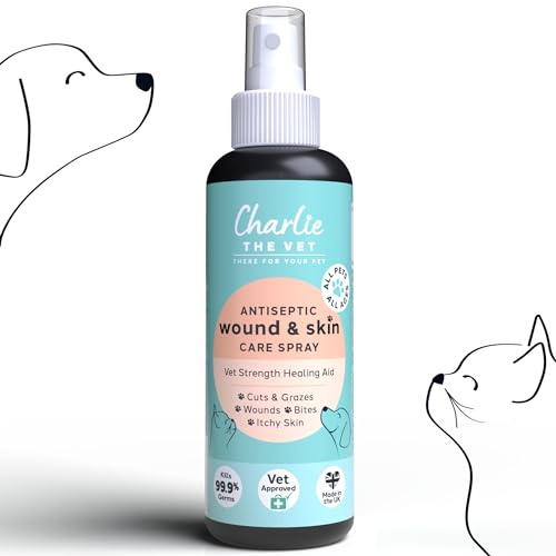 Charlie The Vet Antiseptic Wound & Skin Care Spray (100ml) | Award-Winning | Stops Itching, Fights Infection, Heals Fast | Safe, Non-Stinging, Natural | Veterinary Strength for Dogs, Cats & Pets