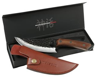 Matsato Couteau Cuisine Japonais Avec Étui Cuir. Couteau Japonais Professionnel 15.7cm, Couteaux de Cuisine, Survie, Chasse, Boucher, Viande