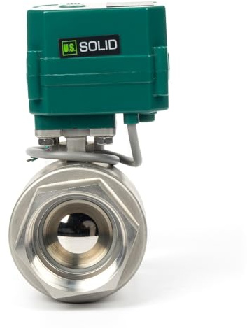 U.S. Solid 2 Wege Motorkugelhahn elektrisch – Edelstahl 2 Zoll DN50, 9-24V AC/DC, stromlos geschlossen, Full Port, 2-Draht-Auto-Rückkehr