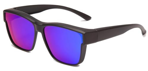 Long Keeper Polarized Wear Over Glasses Sunglasses Women Men Fit Over Glasses Sunglasses Wrap Around Eyewear Glasses for Driving Running Outdoor