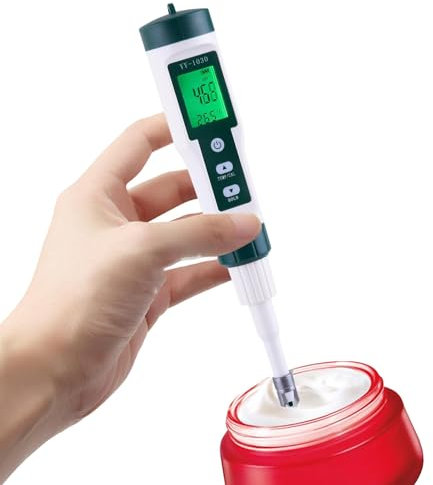 Ph Meter Food – Ph-metro Ad Alta Precisione, Tester PH A Lievitazione | Tester Ph per campioni solidi, alta precisione, Ph-metro digitale per acquario, acqua, formaggio, lievito
