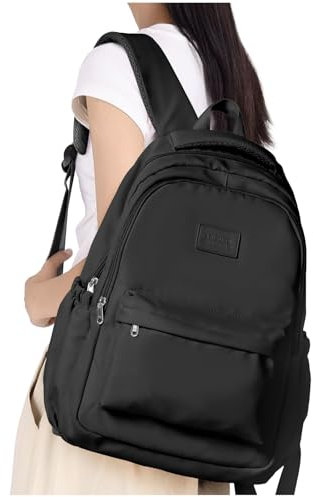 HYC00 Schulrucksack Teenager Mädchen Schultasche Jungen Schultaschen Mädchen College Backpack Schule Schulranzen Rucksack Damen Casual Travel Daypack School Backpack für Reisen,Schwarz