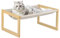 XUANYU Lit Niche Chat Panier pour Chat Hamac Chat Lavable Coussin Doux et Confortable Perchoir Chat (Beige-Bois, sur Pied, 50x40x25 cm)