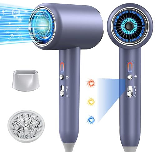 JANOLTY Föhn,Fön,Haartrockner Ionen mit Diffusor - Konzentrator-Düse | 2400W Turbo-Ultra-Leise-Motor | 3 Heiz - 3 Geschwindigkeitsstufen | Hair Dryer mit Schnelle Aufheizung - Konstante Temperatur