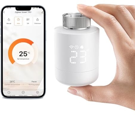 MIUCDA Smart Heizkörperthermostat Zigbee Smart Heizung Thermostat, Energiesparen, Programmierbarem, Heizungsthermostat Kompatibel Alexa, Google Home, Home Assistant, Tuya