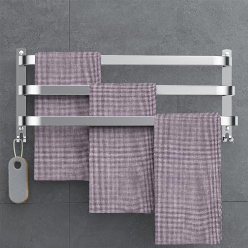Porte-serviettes sans perçage - 60 cm - Argenté - Porte-serviettes de salle de bain - Porte-serviettes mural - Porte-serviettes de cuisine - Sans perçage
