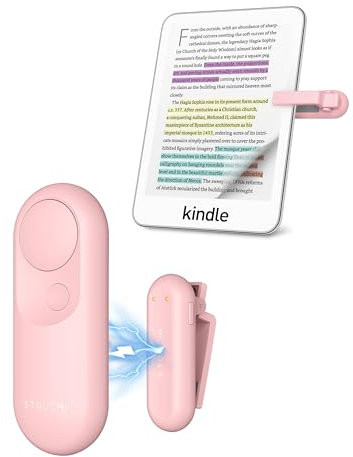 Stouchi Fernbedienung Seitenwenden zum Lesen für Kindle, Tolino, Paperwhite, Colorsoft, Oasis, Scribe eReader Zubehör, Magnetischer Clicker Page Turner Umblättern für Kindle, iPad, Tablet-Rosa