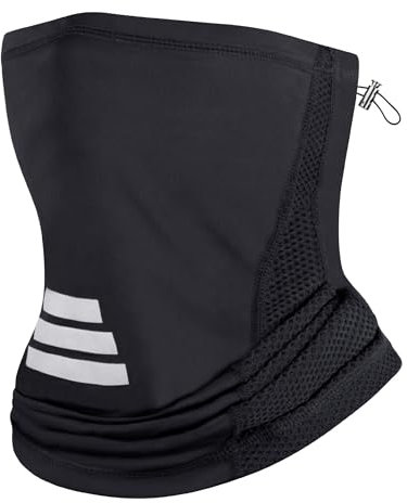 MELLIEX Multifunktionstuch Kordelzug, Atmungsaktive Elastisch Schlauchschal, Sonnenschutz Winddicht Halstuch für Herren Damen Outdoor Radsport Motorrad Laufen, Schwarz