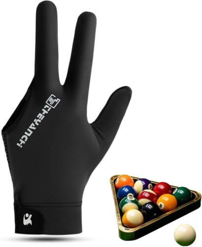 equlup Billardhandschuhe, 3 Finger Poolhandschuhe Professionelle Snookerhandschuhe Bequeme Billardhandschuhe für Poolspieler Leichter Billardhandschuh Für Damen und Herren