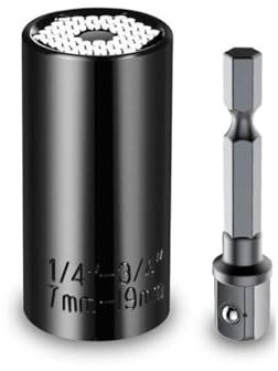 3Pcs 105 Degree Universal Socket Wrench Tool Set and Impact Grade Driver Socket Adapter Extension Right Angle Screwdriver(2 Pcs-01)