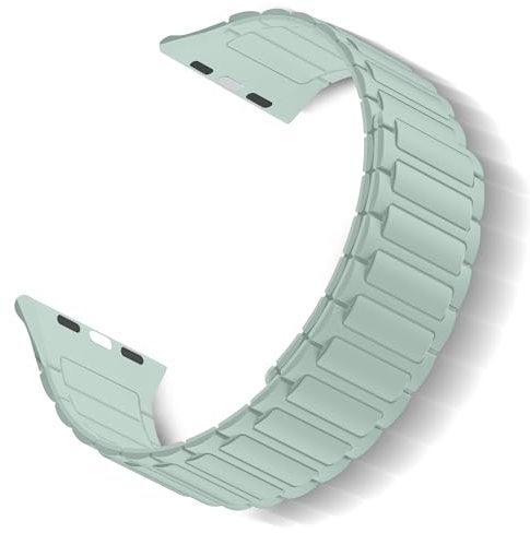 ToVioc Cinturini Silicone per Apple Watch 44mm 45mm 46mm 49mm, 42mm(Series 3 2 1), Regolabile Magnetico Cinturino Sostitutivo per iWatch Series 11 10 9 8 7 6 5 4 3 2 1 SE Ultra - Verde Menta