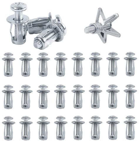 105 Pezzi Tasselli per Cartongesso, M4 M5 M6 Dadi di Espansione, Acciaio al Carbonio Petalo Vite Jack Dadi, Dadi a Petalo con Vite Ad Espansione, Jack Nuts Petalo, Per Cartongesso, Lamiera di Ferro