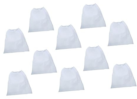 WEKADRIN 10pcs Nail Cleaner Pouches Dust Collector Bags for Nail Art Vacuum Durable Non Woven Easy to Use with Elastic Cord Compatible with All