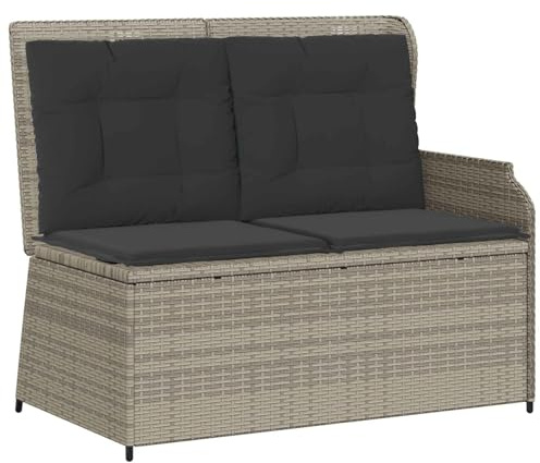 vidaXL Gartenbank Liege - Moderne Sitzmöbel für die Terrasse, verstellbar, UV-beständig, aus wetterfestem Poly-Rattan