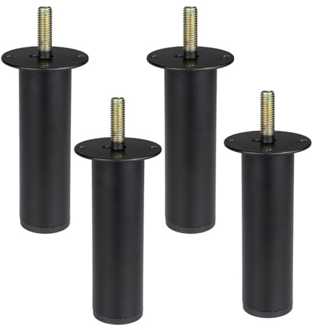 woplus Möbelfuß höhenverstellbar Schwarz 120–180 mm mit M10 Gewinde [4er Set]