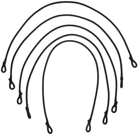 HOOTNEE 5 Stück Teiliges Schwarze Bungee Cords Elastische Expanderseile mit Druckknopf für Trampoline Outdoor Spanngummi Strapazierfähig Vielseitig für Sprungnetz und Freizeitspaß