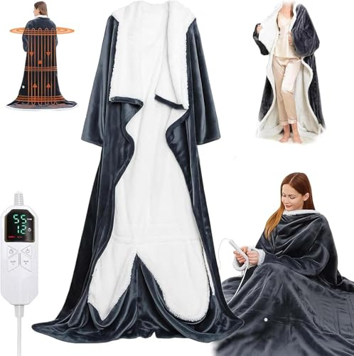 Heated Blanket,2026 New Wearable Heated Blanket with Sleeves and Foot Pocket with 6 Adjustable Heat Setting,2-10 Hour Auto Shut-Off,Quick Warm - Up-Perfect for Gifting to Family & Friends