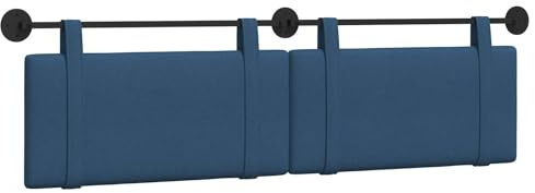 vidaXL Hängendes Kopfteil Blau Stoff, Schlafzimmer Deko, moderner rechteckiger Wand-Headboard, kompakt, stilvolle Bettwäsche für Luxus-Schlafbereich