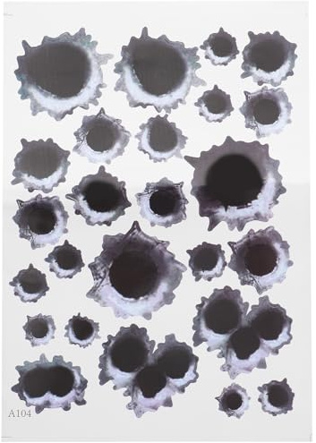 Einschuss-Löcher Sticker Set: 25 Bullet-Holes als Auto-Aufkleber Wasserdichte - Auto Aufkleber Einschusslöcher 3D Autoaufkleber Car Dekoration für Roller Moped Motorrad-Helm Notebook Laptop