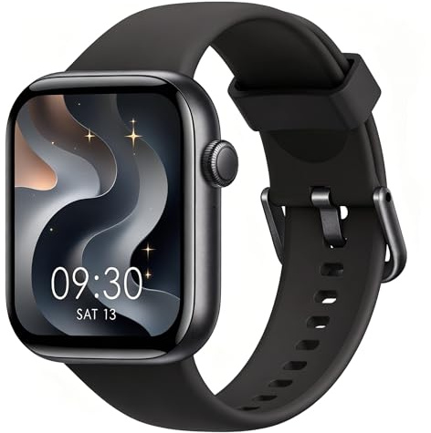 AcclaFit Smartwatch Damen Herren, 1,85 HD Touch Fitnessuhr mit Telefonfunktion, 140+Sportmodi Smart Watch Fitness Tracker mit Pulsmesser Schlafmonitor Schrittzähler,IP68 Fitnessuhr für iOS Black
