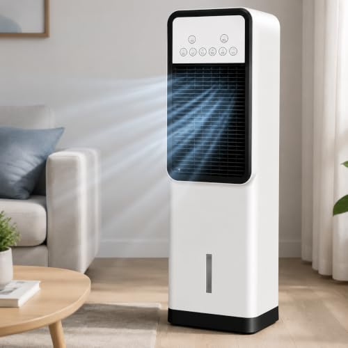 Aire acondicionado portátil de 12000 BTU con enfriamiento, unidad de AC móvil clase de energía A con control remoto, ventilador enfriador evaporativo para hogar, oficina y viaje