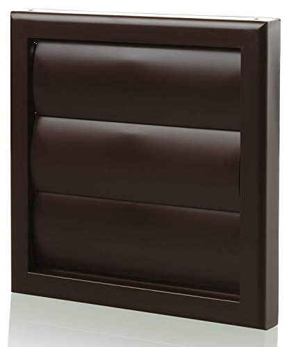 Blauberg Brown Gravity Grille 100mm - 4 inch External Ducting Air Vent with Round Spigot and Non-Return Gravity Shutters Ceiling Ventilation Grill Extractor Fan Cover for Cooker Hood Venting