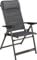 BERGER Slimline Klappstuhl Camping Aluminium | Campingstuhl Klappbar | Gartenstuhl Hochlehner verstellbar mit Armlehnen gepolsterte Bezug und Kopfkissen 5-Fach Belastbar bis 120kg | anthrazit/schwarz