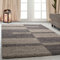 Carpetsale24 Hochflor Teppich 100 x 200 cm Taupe-Beige – Weicher Shaggy Flokati im Karierten Design – Dekorative Wohnmatte für Schlafzimmer oder kleine Räume – Pflegeleicht & modern