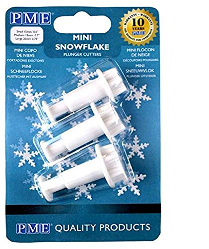 PME SF709 Lot de 3 Mini emporte-pièces Flocon de Neige Blanc 3 x 9,3 x 14,2 cm