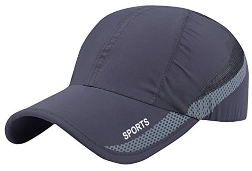 AIEOE Atmungsaktive Kappe Snapback Cap Schnelltrocknend Cap Dünn und Weich Sport Caps Outdoor Sonnen-Kappe für Wandern, Bergsteigen, Joggen, Radfahren usw - Dunkelgrau