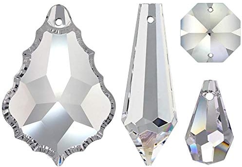 106tlg Regenbogenkristall Set Crystal 30% PbO~ Feng Shui Lüsterbehang Kronleuchter Lüster (Ring Chrom)