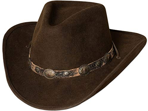 Stars und Stripes Wollhut Westernhut Country Filzhut Damen Herren Outdoor »EL Dorado« Braun Gr.54