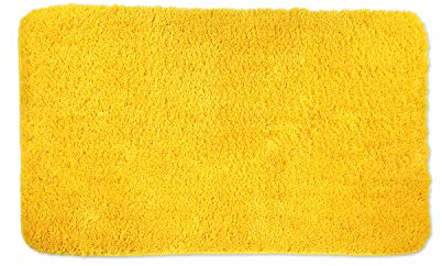 WohnDirect Badezimmerteppich groß Gelb - Badematte rutschfest 60 x 100 cm - Badteppich Set, waschbar
