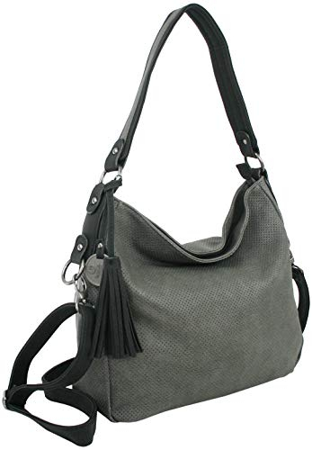 J JONES JENNIFER JONES Modische Damen Tasche Crossbody Schultertasche Mittelgroße Umhängetasche Handtasche für Frauen Grau…