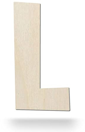 Kleenes Traumhandel Holzbuchstaben - Buchstabe aus Holz - Buchstaben für Türbeschriftung - Alphabet aus Holz für Kinderzimmer, Wohnzimmer u.v.m. - (20 cm, Großes L)