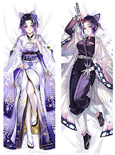 YIYANGFAN Japanese Demon Slayer, Kimetsu no Yaiba Dakimakura Kochou Shinobu Bedding Otaku Hugging Anime Female Pillow Cases Hugging Body Bedding Kissenbezüge Covers ar091,2-Wege-Trikot 50x150cm
