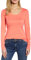 Womens Long Sleeve Stretch Plain Round Scoop Neck T Shirt Top Ladies Fitted Tee (Coral, 16-18)