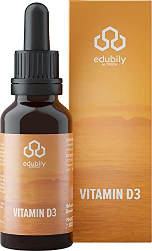 edubily nutrition® Vitamin D3 ohne Vitamin K 50 ml - Cholecalciferol in MCT-Öl - Vegetarisch - Vit. D trägt zu einer normalen Funktion des Immunsystems, der Knochen & Muskeln bei (50 ml (1er Pack))