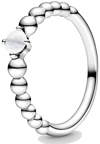 DJMJHG 925 Sterling Silber Ring Birthstone Perlen Mit Kristallringen Für Frauen Geburtstagsgeschenk Fine Europe Schmuck 7 April