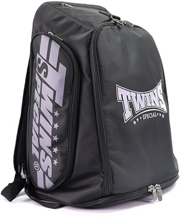 TWINS SPECIAL BAG5 Convertble Rucksack – extra großer Turnbeutel für Muay Thai, Boxen, Kickboxen oder MMA Ausrüstung, Schwarz, L, Rucksack Turnbeutel