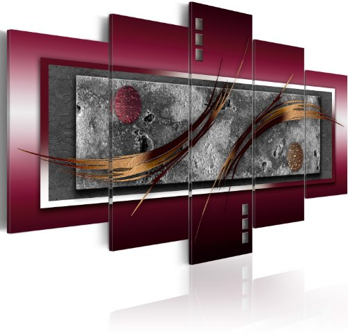 B&D XXL - Akustikbild Abstrakt Bilder Hochleistungsschallabsorber Schallschutz Vlies Leinwand Akustikdämmung 5 tlg Wandbild Raumakustik Schalldämmung 020101-148