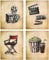Vintage Movie Theater Wandkunst, Heimkino Feature Leinwand Dekor, klassische Filmrolle Kino Popcorn Poster, 4er-Set (20.3x25.4 cm, ungerahmt)