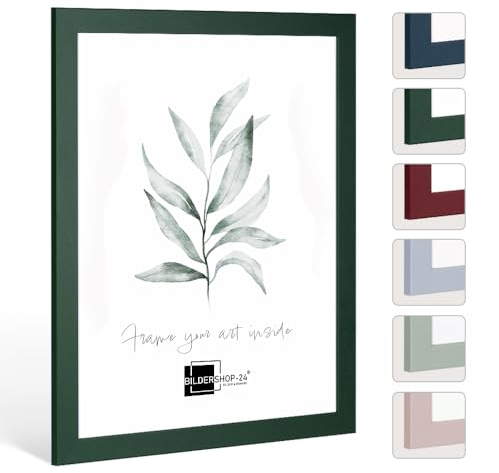 Bildershop-24 Bilderrahmen modern stabil Paris Tannengrün Dunkelgrün 24 X 30 cm Fotorahmen, Wechselrahmen, Posterrahmen, Puzzlerahmen