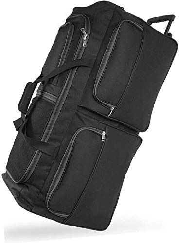 DK Luggage XL 34 Extra Large Wheeled Holdall Suitcase Sports or Travel Bag Trolley Luggage with 3 Wheel Black
