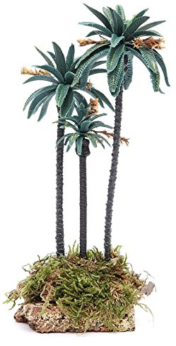Holyart Palma Tripla con Fiori h. 23 cm in PVC