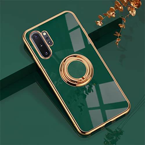 Einaily Hülle für Samsung Galaxy Note 10 Plus - Ultradünne Magnetische KFZ-Halterung Mit 360-Grad Finger-Halter Schale Bumper Case Cover