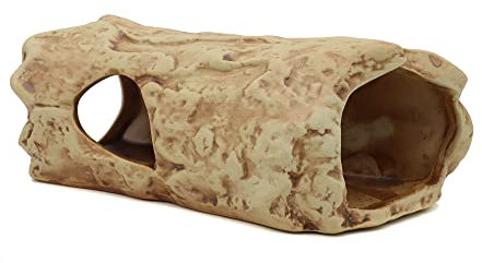 Decorazioni per acquario, tronco in ceramica, decorazione per pesci Betta, piccoli e medi acquario, con fori (tronco d'albero piccolo)