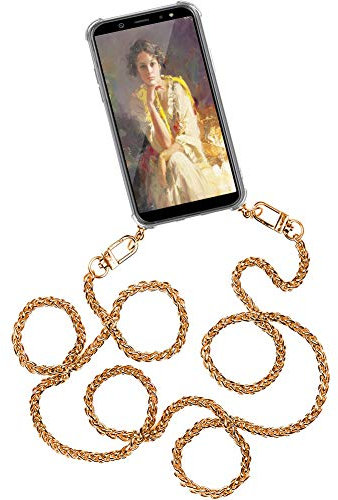 Wishcover Chaîne Téléphone pour Oppo Find X3/X3 Pro,Coque avec chaîne métallique-Housse Antichoc Transparente pour Smartphone，Étui pour téléphone Portable avec lanière à Porter Étui en Silicone