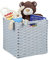 2 x Aufbewahrungskorb,quadratisch, Stauraum für Bad u. Kinderzimmer, Regalkorb geflochten, H x B x T: 31x32x30 cm, grau