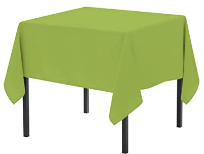 Pomp Premium-Polyester-Tischdecke, 132,1 x 132,1 cm, knitterarm, schmutzabweisend, pflegeleicht, für rechteckige Tische, Apfelgrün